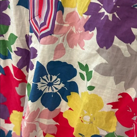 Colorful Boden Floral Tunic Top with Ribbon Details - Picture 5 of 5
